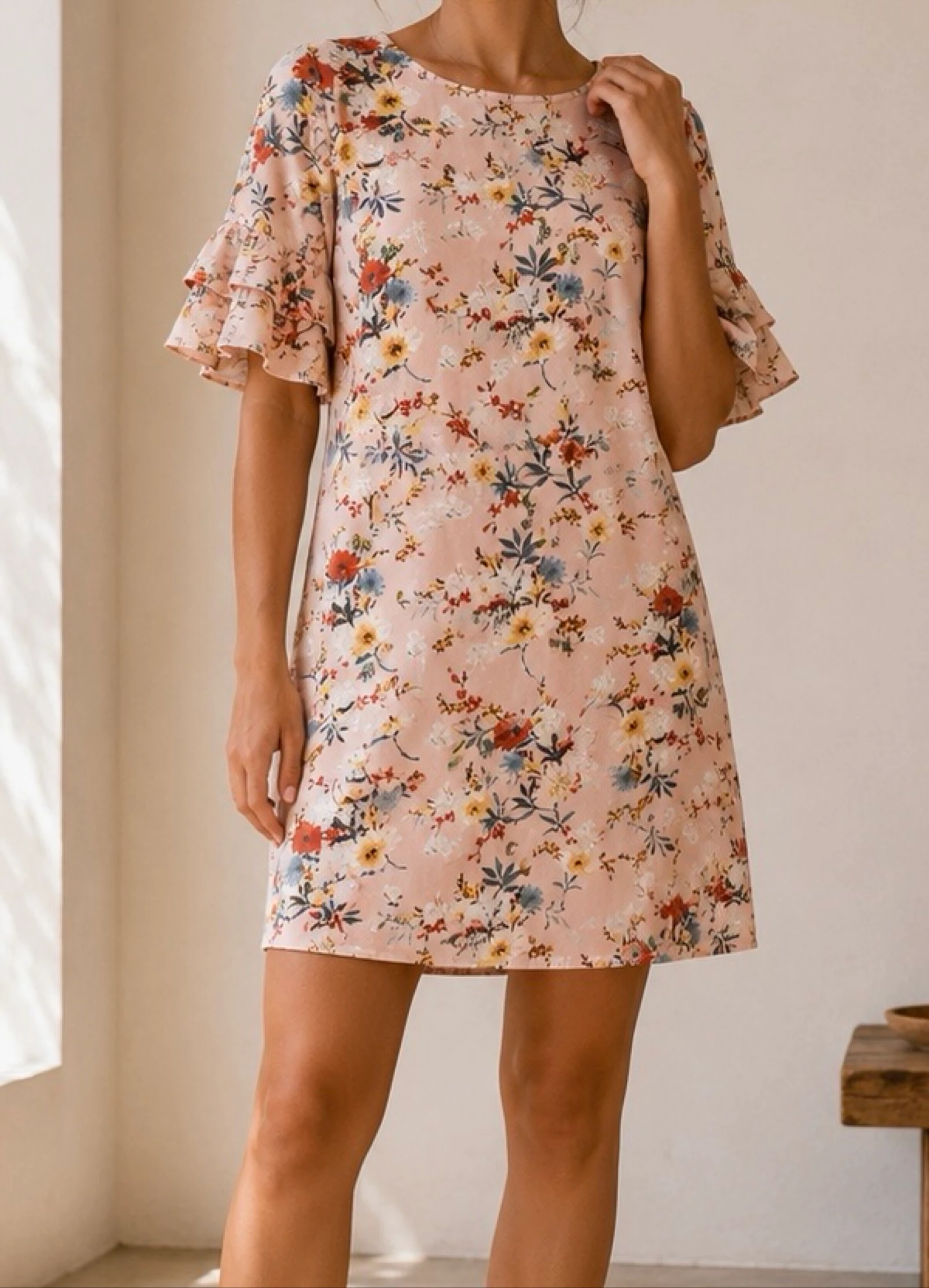 Lala Love vestido floral rosa claro talla S 36 nuevo – photo 2